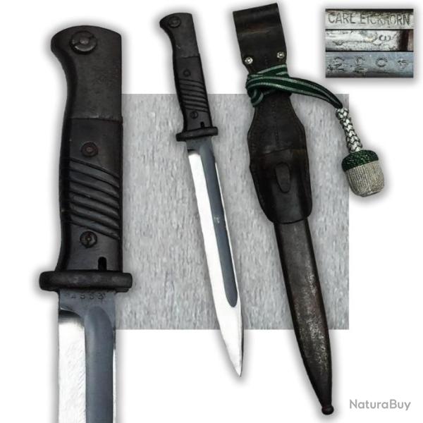 RARISSIME & SUPERBE SABRE/DAGUE BAIONNETTE K98 AVEC DRAGONNE CARL EICKHORN WW2 ORIGINAL