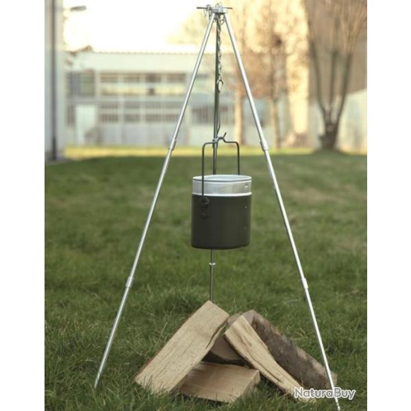 Tr�pied en Alu pour feu de camps avec crochet