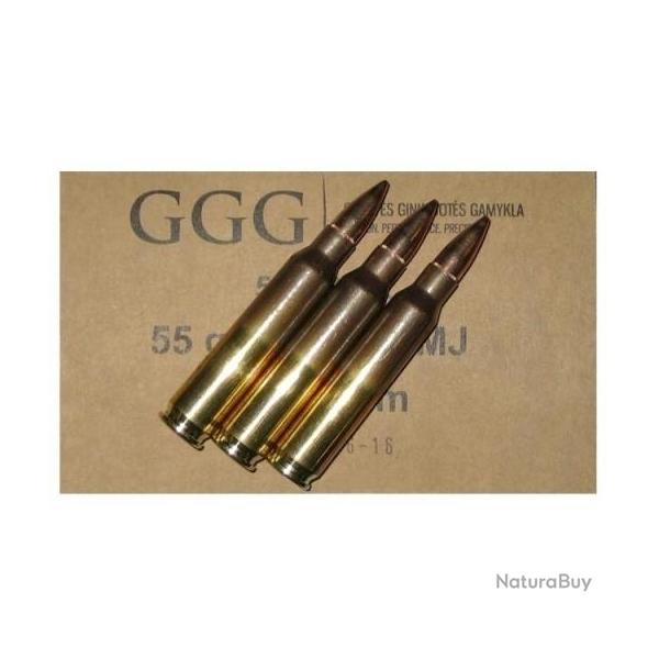 Munitions cartouches � balles GGG cal.223 Rem 5.56x45 FMJ 62gr par 250