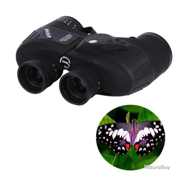 Jumelle d'observation 10x50 HD �tanches avec t�l�m�tre interne et boussole prisme de BAK4
