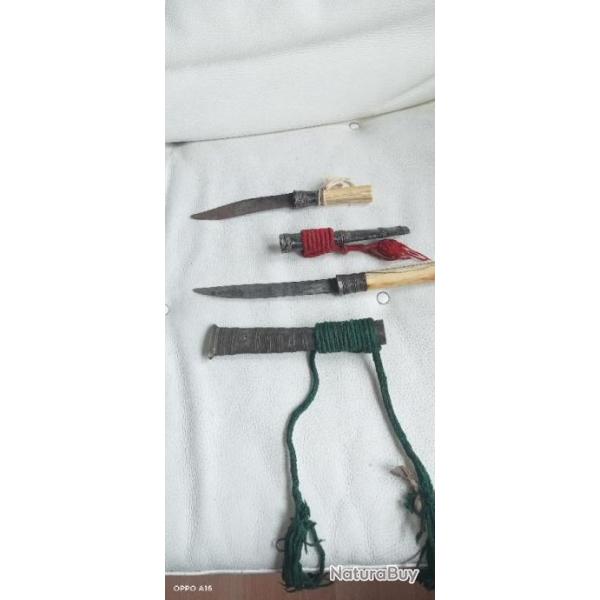 POIGNARD appel� DhaBirmanie - Myanmar, XIX�me si�cleFer, argent, bois, coton et ivoire marin