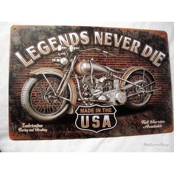 PLAQUE METAL MOTO LEGEND HARLEY/BIKERS