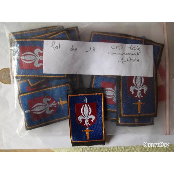 lot de 18 �cussons Insigne tissu patch CMD DE LILLE COMMANDEMENT MILITAIRE