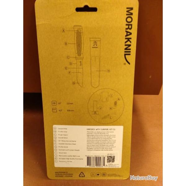 MORAKNIL KANSBOL SURVIVALLame profil grind acierManche gripePierre a feuLime diamantParacorde