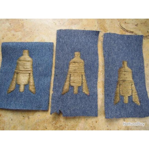 1 insigne or sp�cialit� crapouillot artillerie tranch�e ww1 premi�re guerre 1914 1918 bleu horizon