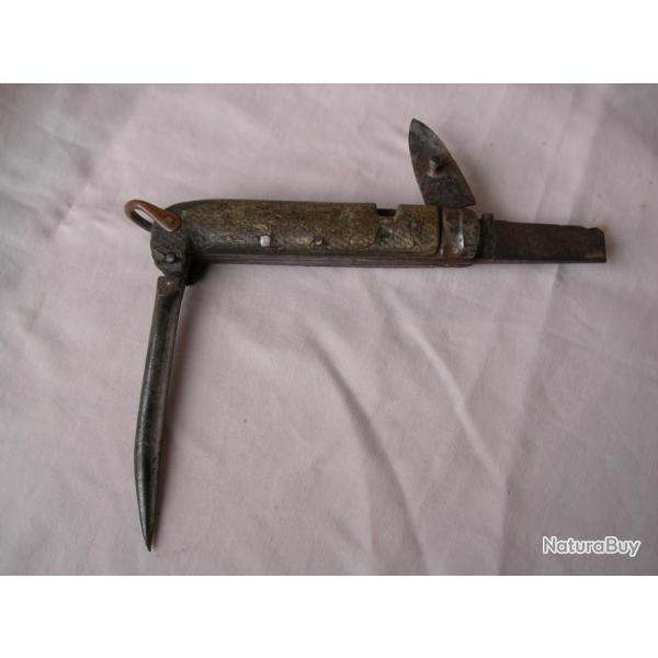 WW1/2 ANGLETERRE COUTEAU CANIF ANGLAIS JACKNIFE EPISSOIR OUVRE BOITE " A IBBITT " GRAND MOD�LE RARE