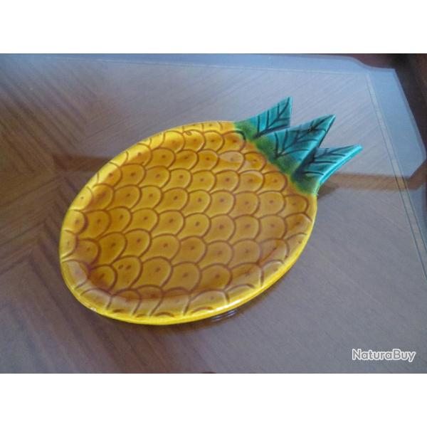 Vide poche  vintage ananas  - marque "Vallauris" en c�ramique (ann�es 50-60)