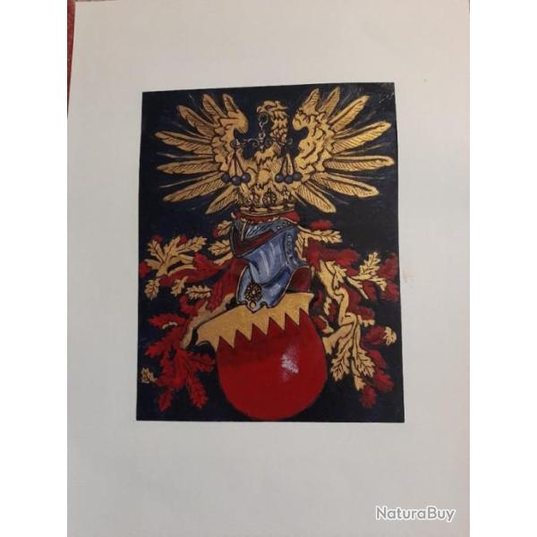 Armoiries peintes de la famille de pierrepont � l or.