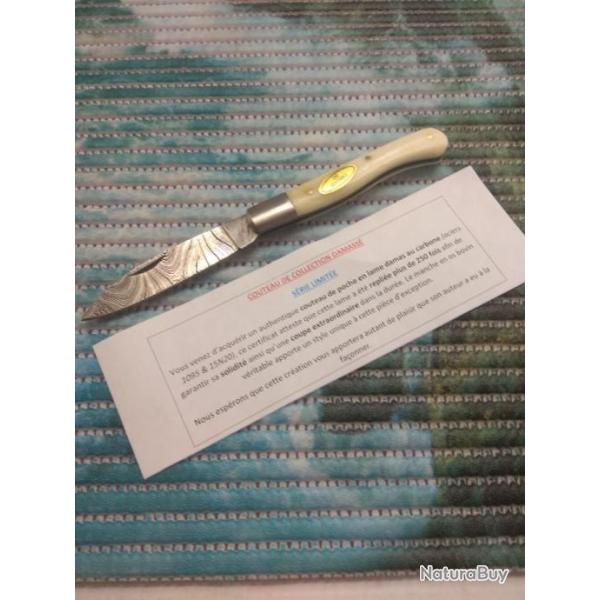 Couteau de poche "aurillac"  lame damas