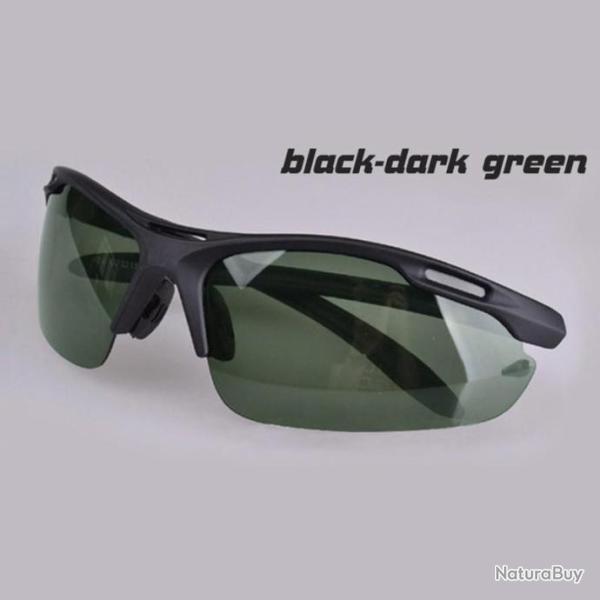 Lunette de soleil polaris� UV400 sport tactique - Couleur noire vert