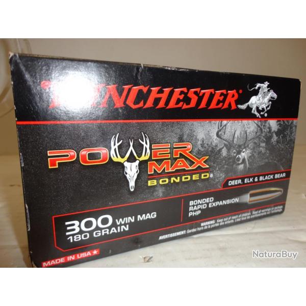 2005- 1 BOITES DE 20 BALLES CAL. 300 WIN MAG "WINCHESTER POWER MAX BONDED" - NEUF