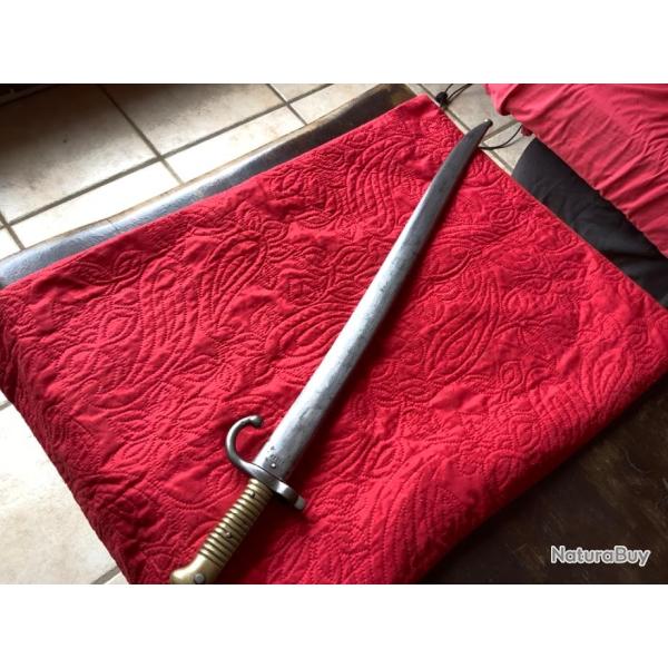 Rare, baonnette chassepot fabrication allemande, pas de prix de rserve.