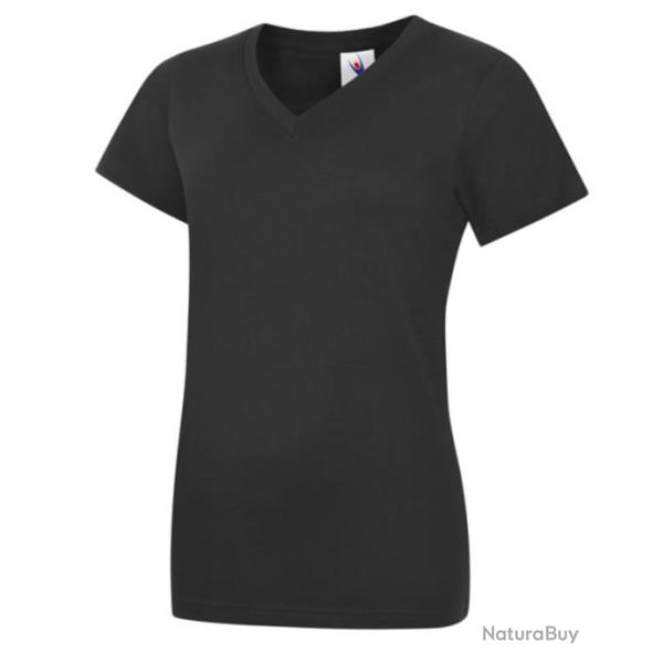 T shirt femme col V Bleu marine