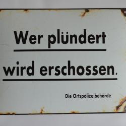 Plaque &eacute;maill&eacute;e allemande Polizei