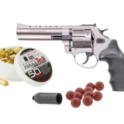 Pack D&eacute;fense REVOLVER VIPER 4.5'' + Munitions + Embout Self Gomm - Fum&eacute; 9MM R