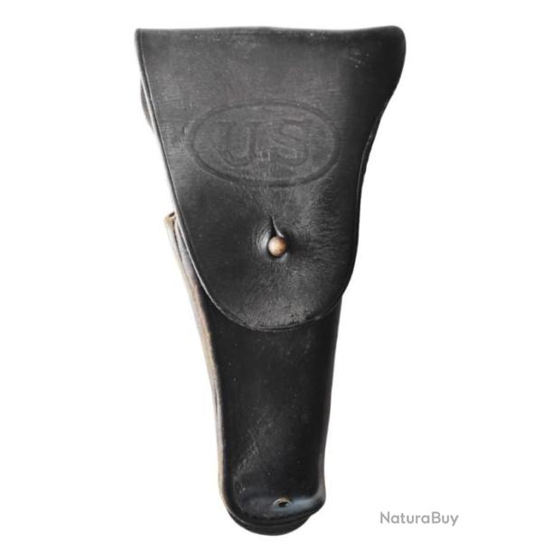 Holster cuir brun colt 45 avec marquage