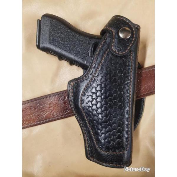 Holster pour Glock 17 en cuir, pour droitier