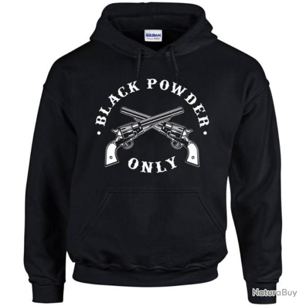 Sweat � capuche BLACK POWDER ONLY tir revolver amorce percussion PNF2 poudre noire PN calibre .44 36