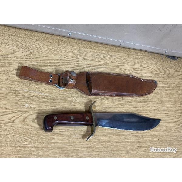 RARE ORIGINAL AUTHENTIQUE US ARMY LARGE W49 WESTERN BOWIE KNIFE DATE 1978 EX CONDITION !!!