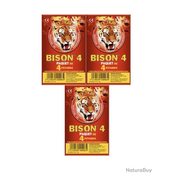 Bison 4 - 3X Paquet de 4 P�tard � m�che - Artifice