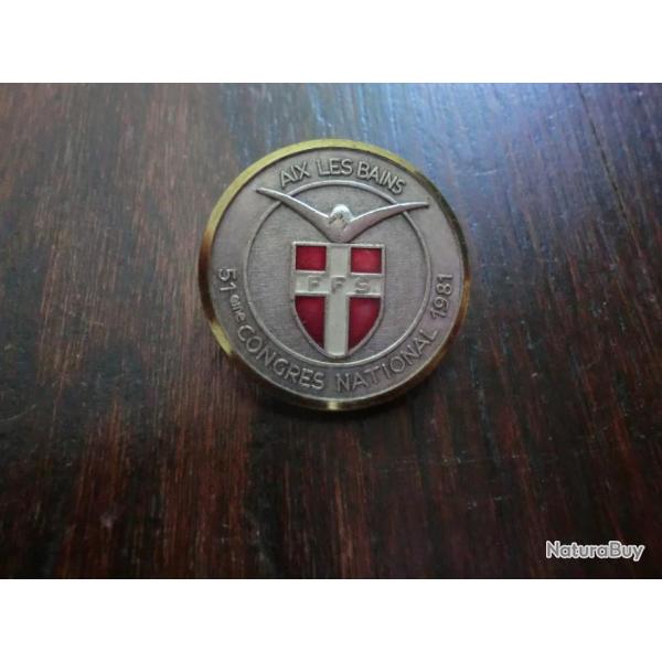 insigne ski  51eme congrs national  1981 / aix les bains