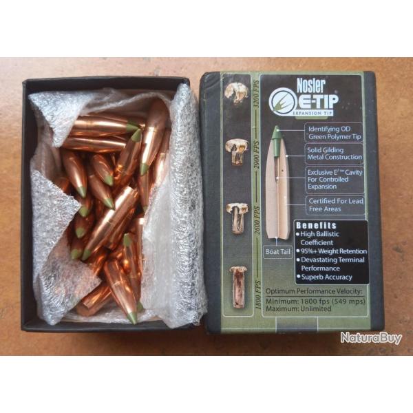 45 ogives NOSLER E-TIP Cal 30  .308" 150 grains