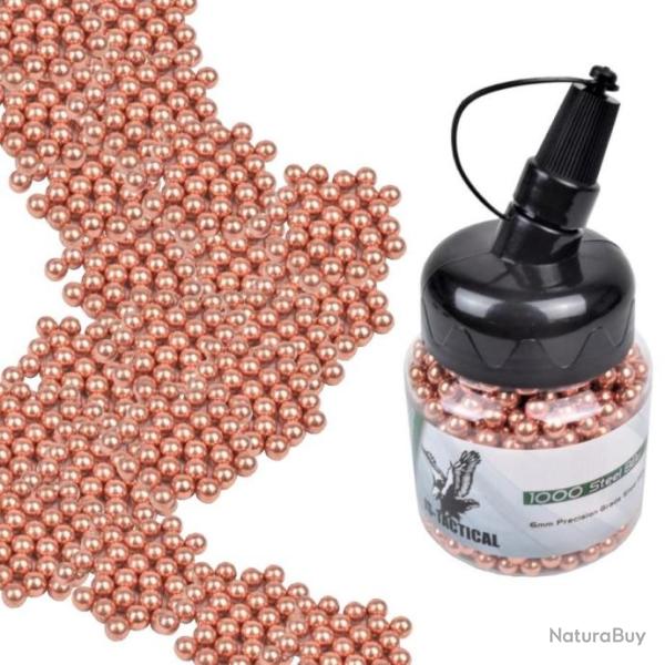 1000 Billes Cuivre Metal 6 mm Puissantes Airsoft Lance Pierre Arbal�te Fronde