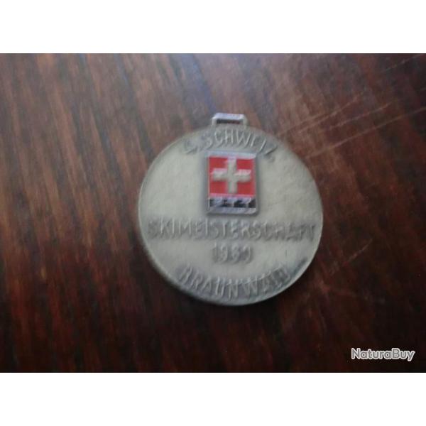medaille email 4 schweiz  skimeisterschaft  1960  BRAUNWALD