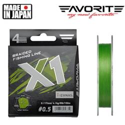 Tresse Favorite X1 PE 4X Light Green 150m 3,5kg Light Green 150m 10,4/100