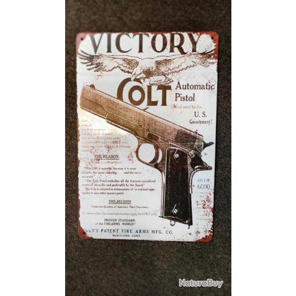 PLAQUE METAL VICTORY COLT AUTOMATIC