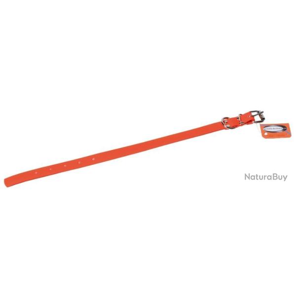 COLLIER BIOTHANE ORANGE FLUO 55CM LARG 25MM
