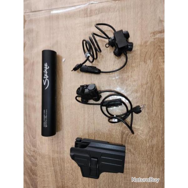 Silencieux en m�tal pour striker S1 amoeba + 2 ptt + hosler