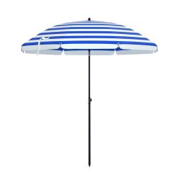 Parasol de plage diam&egrave;tre 1,6 m ombrelle de jardin protection upf 50+ inclinable portable r&eacute;sistant