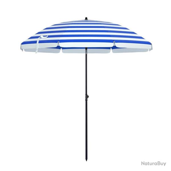 Parasol de plage diam�tre 1,6 m ombrelle de jardin protection upf 50+ inclinable portable r�sistant