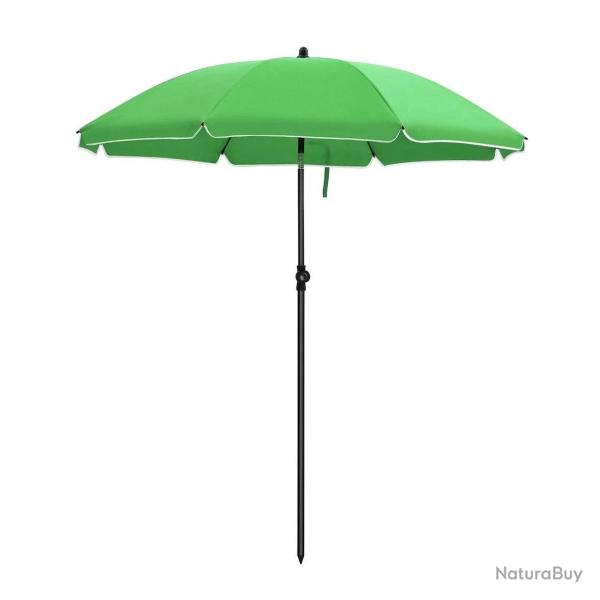 Parasol de jardin diam�tre 1,6 m ombrelle protection upf 50+ inclinable portable r�sistant au vent