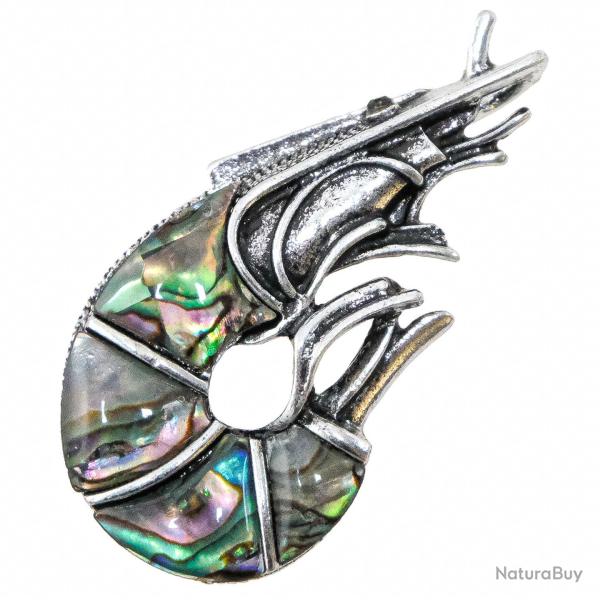 Broche �crevisse avec nacre abalone