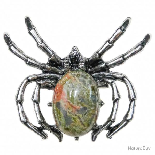 Broche araign�e avec unakite