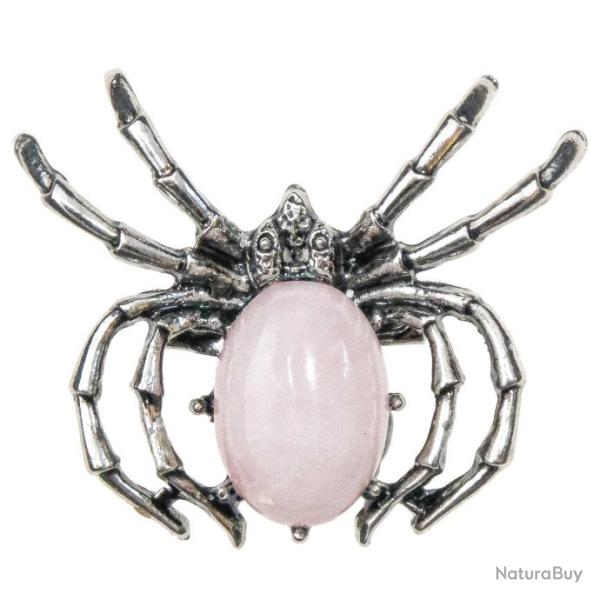 Broche araign�e avec quartz-rose
