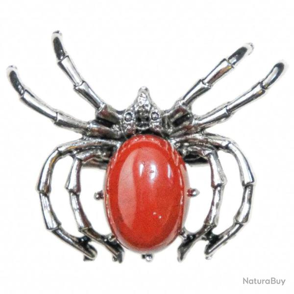 Broche araign�e avec jaspe rouge