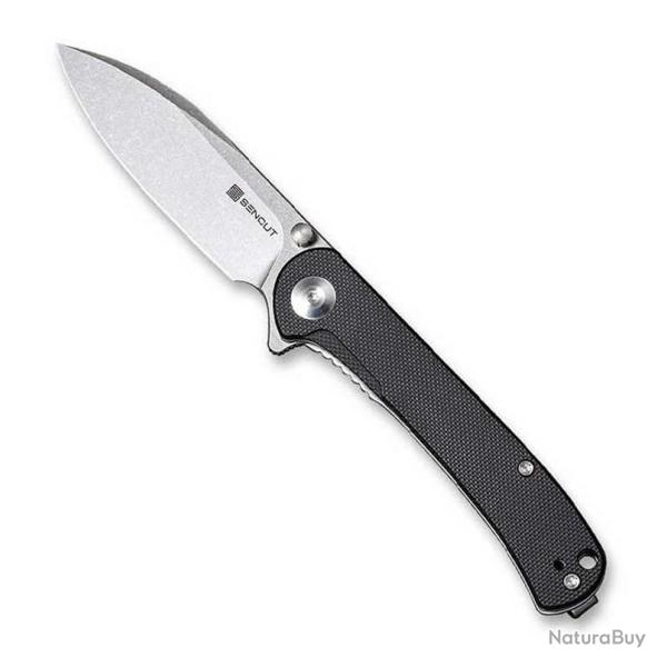 Couteau "Scepter" stonewashed, Manche G-10 noir [Sencut]