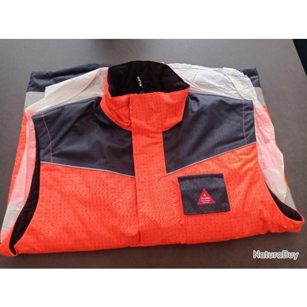blouson ,veste ,gilet sans manche haute visibilit� orange fluo / marine taille XL