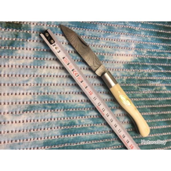 Couteau de poche��aurillac�� lame Damas au carbone