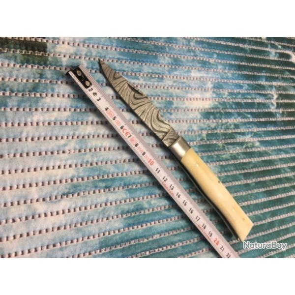 Couteau de poche��alpin� lame Damas au carbone