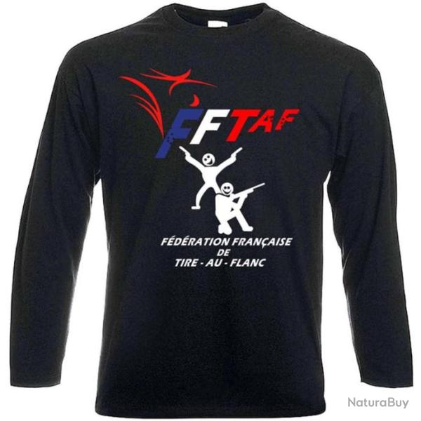 T-SHIRT manches longues HUMOUR d�tournement FFTIR - FFTAF F�D�RATION FRAN�AISE DE TIRE-AU-FLANC Tir