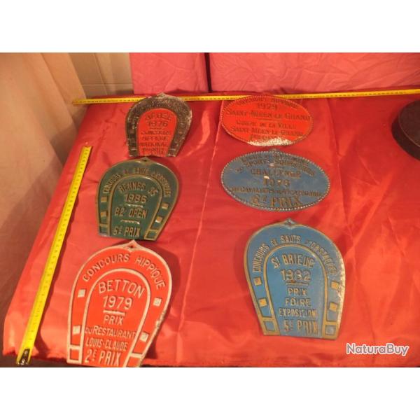 rare. 6 plaques  r�compense concours hippiques.CHEVAUX PLAQUE CONCOURS HIPPIQUE                  (1)