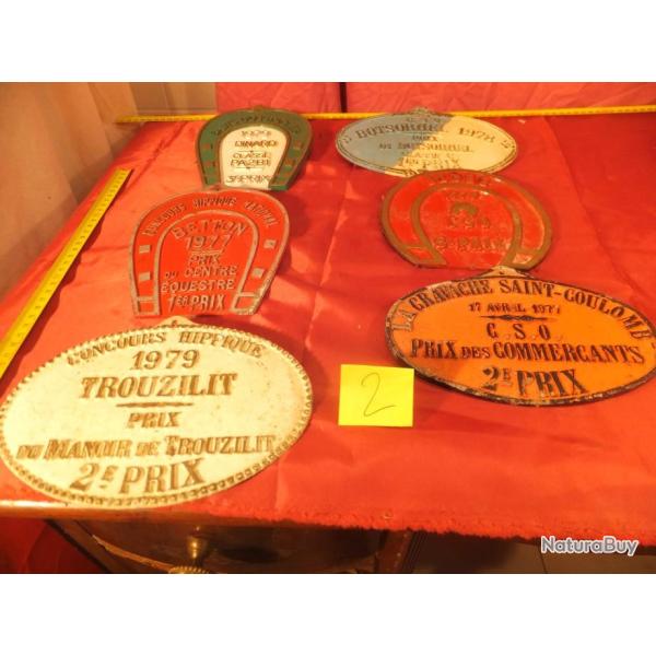 6 rare plaques  r�compense de concours hippiques. CHEVAUX PLAQUE CONCOURS HIPPIQUE       (2)