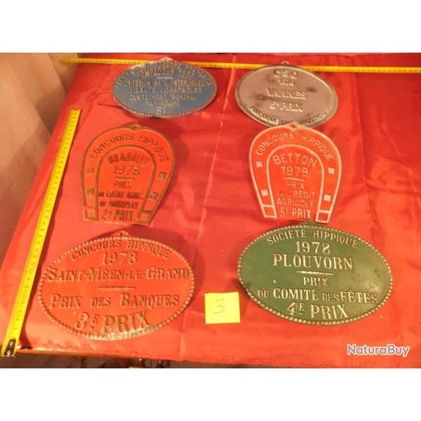 6 plaques rare de r�compense de concours hippiques. CHEVAUX PLAQUE CONCOURS HIPPIQUE         (3)