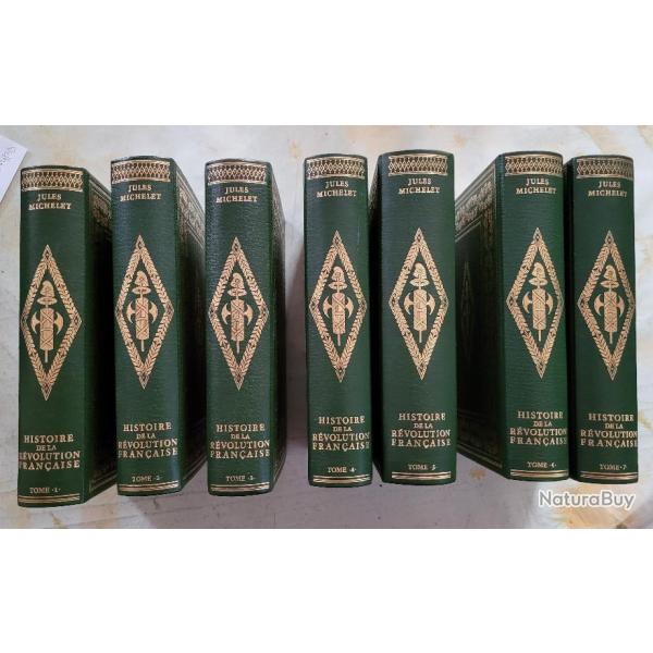 HISTOIRE de la R�VOLUTION FRAN�AISE de Jules MICHELET en 7 volumes -- LIVRES NEUFS