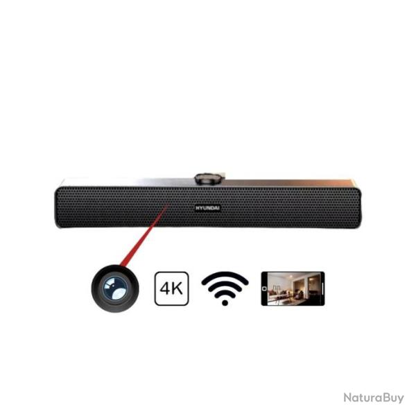 Enceinte Bluetooth Cam�ra 4K Wifi avec d�tection de mouvement, vision nocturne et acc�s � distance