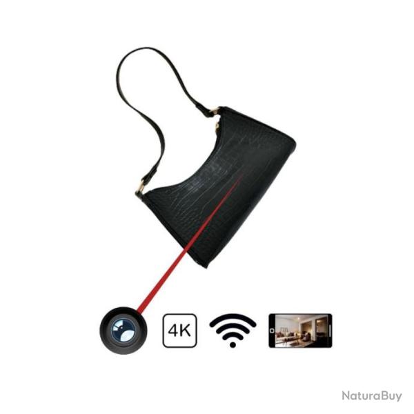 Sac  main Camra Ultra HD 4K avec dtection de mouvement, slot SD et accs  distance